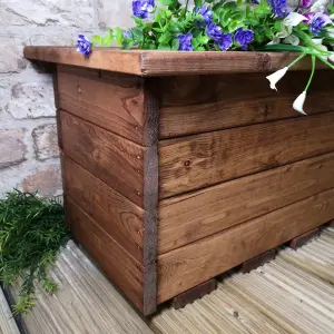 Hand Made 56cm x 34cm Rustic Wooden Small Garden Trough or Flower Bed Planter