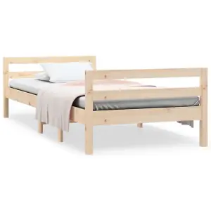 Berkfield Bed Frame 75x190 cm 2FT6 Small Single Solid Wood Pine