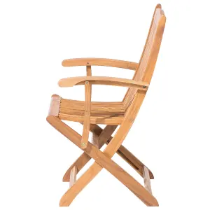 Set of 2 Garden Chairs MAUI Acacia Wood Light Wood