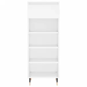 Berkfield Shoe Cabinet High Gloss White 40x36x105 cm Engineered Wood