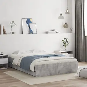 Berkfield Bed Frame with Drawers without Mattress Concrete Grey 120x200 cm