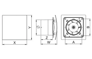 Silver Front Panel Bathroom Extractor Fan 100mm with Humidity Sensor