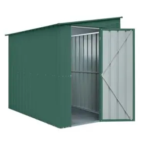 Globel 4x8ft Lean-To Metal Garden Shed - Heritage Green