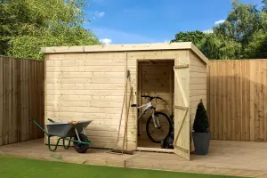 Empire 1000 Pent 8x7 pressure treated tongue and groove wooden garden shed door right (8' x 7' / 8ft x 7ft) (8x7)