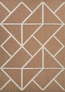 Abaseen 200x290 cm Prism Cream Harper Rug - Washable Rug - Modern Area Rugs for Home and Office