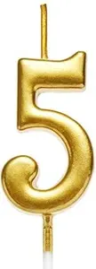 Gifts 4 All Occasions Limited Gold 5 Number Candle Birthday Anniversary Party Cake Decorations Topper