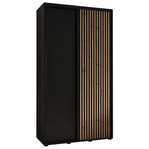 Sleek Sapporo Sliding Door Wardrobe in Black for Modern Storage Needs  (H)2050mm (W)1300mm (D)600mm