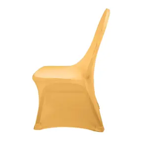 Polyester Spandex Chair Cover for Wedding Decoration - Light Gold, Pack of 1