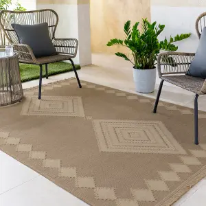 KEYURI Machine Washable Jute Boho Area Rug 158 x 213 cm