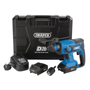 Draper  D20 20V Brushless SDS+ Rotary Hammer Drill, 2 x 2.0Ah Batteries, 1 x Charger 00592