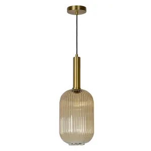 Lucide Maloto Retro Pendant Light 20cm - 1xE27 - Amber