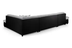 Bergen Black and Grey U Shape Corner Sofa / Living Room Sofa