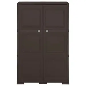 Berkfield Plastic Cabinet 79x43x125 cm Wood Design Brown