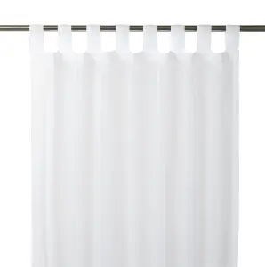 White Plain Daylight Tab top Voile curtain (W)140cm (L)260cm, Single