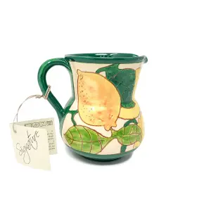 Signature Lemons Hand Painted Ceramic Kitchen Dining Small Pourer Jug 0.5L (H) 12cm