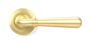 Satin Brass Newbury Lever on Rose Set (Art Deco)