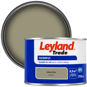 Leyland Trade Vinyl Matt Walls & Ceilings Emulsion Paint Yellow Grey (RAL 7034) 350ml Tester