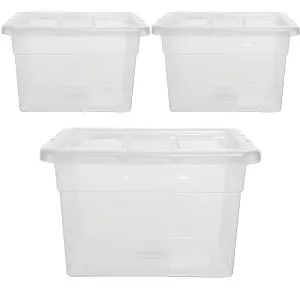 1 x Clear Plastic Stackable Transparent Storage Box 22 Litre Complete With Lid