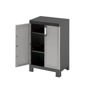 Form Links 2 shelf Black & grey Short Utility Storage cabinet