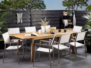 Garden Table Wood Light Wood CESANA