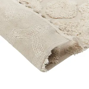 Cotton Area Rug 80 x 150 cm Beige AKSARAY