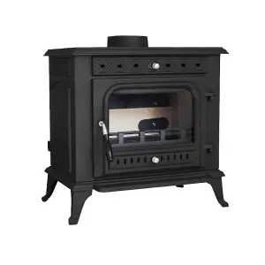 SunDaze 10KW Woodburning Multifuel Stove Cast Iron Log Wood Burner Defra Eco Design