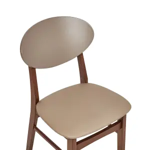 Set of 2 Dining Chairs AMERY Rubberwood Light Brown