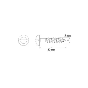 Diall Cylindrical Carbon steel Screw (Dia)5mm (L)50mm, Pack of 25