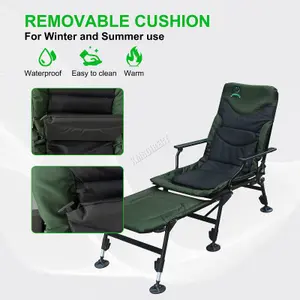 CARPZILLA Portable Folding Fishing Chair with Footrest 170 Recline Extend Green