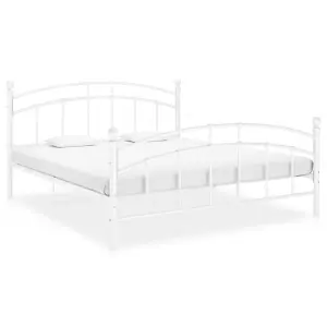 Berkfield Bed Frame White Metal 180x200 cm 6FT Super King