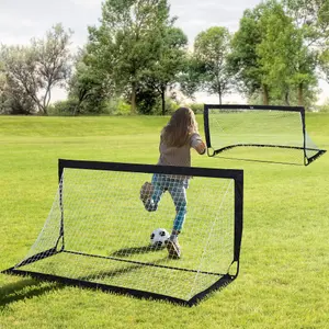 HOMCOM Football Goal Folding Outdoor with All Weather Net 6'x3' Black