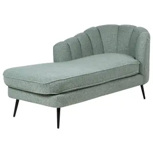 Right Hand Boucle Chaise Lounge Green ALLIER