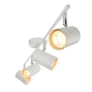 Luminosa Arezzo 4 Light Spotlight Bar Matt White, Chrome Plate, GU10