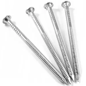 Galvanised Annular Ring Shank Nails Length: 60mm ( Pack of: 20 ) Bright Zinc Coating for Secure Wood