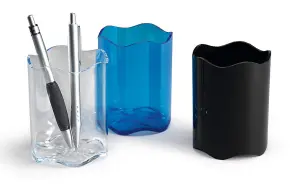 Durable TREND Pen Pot Pencil Holder Desk Tidy Organizer Cup - Black