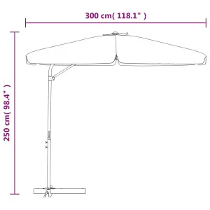 Berkfield Outdoor Parasol with Steel Pole 300 cm Bordeaux Red