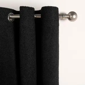 OHS Eyelet Blackout Pair Ready Made Curtains, Black - 46" x 72