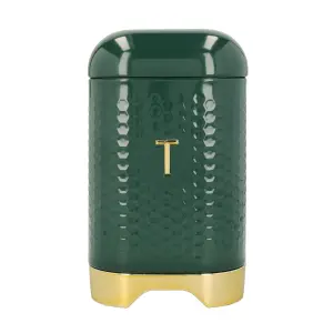 KitchenCraft Tea Canister Metal Storage Container Green Retro Jar