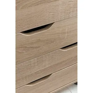 Kolya 40cm Wide 4 -Drawer Mobile File Cabinet Sonoma Oak