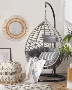 Hanging Chair with Stand ARSITA PE Rattan Grey