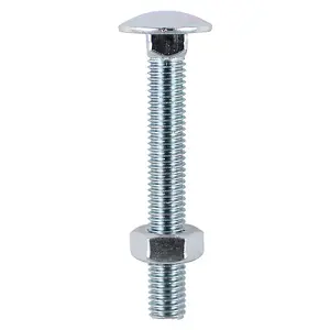 Timco - Carriage Bolts & Hex Nuts - Zinc (Size M6 x 140 - 50 Pieces)