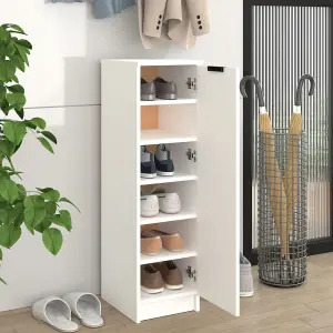 Berkfield Shoe Cabinet White 30x35x100 cm Engineered Wood