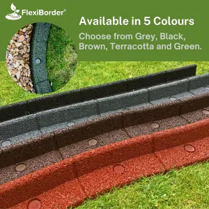 FlexiBorder Terracotta 6 x 1m Flexible Garden Edging for Garden Borders - Lawn Edging for Pathways and Landscaping