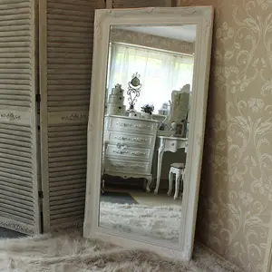 Melody Maison Extra Large White Ornate Wall/Floor Mirror 158cm x 78cm