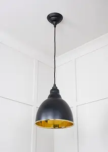 Smooth Brass Brindley Pendant in Elan Black