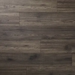 GoodHome Shildon Dark grey Dark wood effect Laminate Flooring, 1.76m²