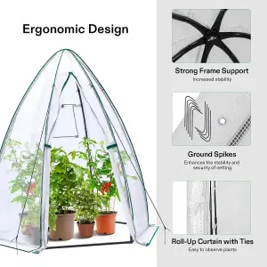 Portable Tent Style Greenhouse - Weatherproof Plant Protector with PE Cover, Zippered Door & Window