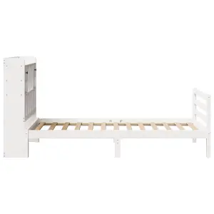 Berkfield Bookcase Bed without Mattress White 90x190 cm Single Solid Wood Pine