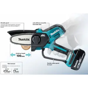 Makita DUC101Z Cordless Brushless Pruning Saw 18V Body Chainsaw 100mm + Bag