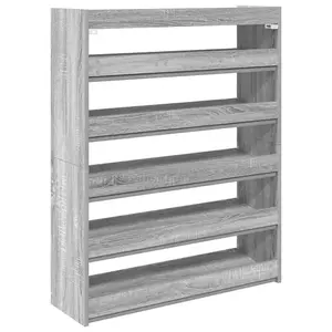 Berkfield Shoe Rack Grey Sonoma 80x25x100 cm Engineered Wood